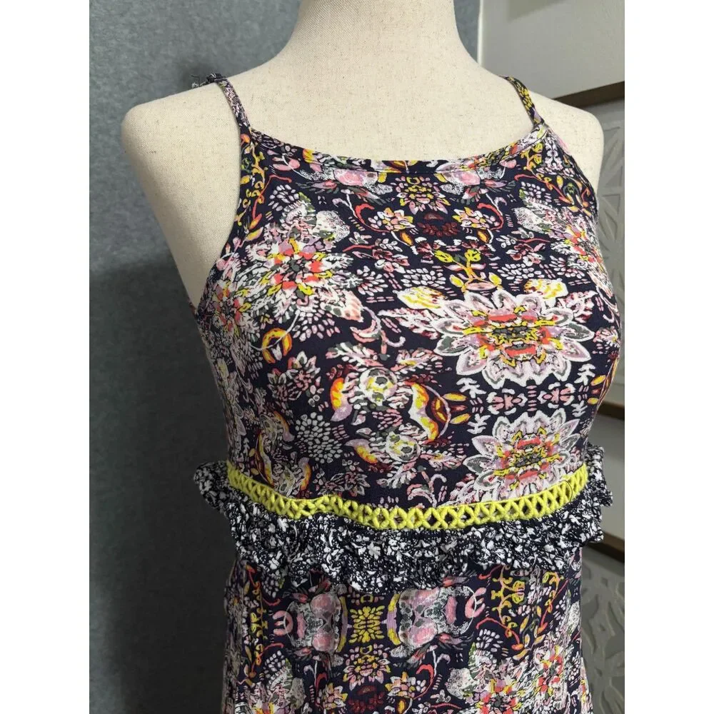 Art Class Girls Maxi Dress Floral Boho Tiered Cottagecore L‎ 10 12 Artsy Unique